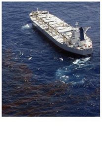 Ship in ocean, representing bioremediation