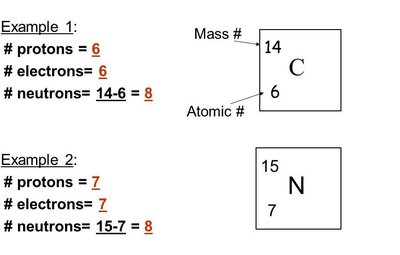 Examples of atomic number and mass number for carbon and nitrogen