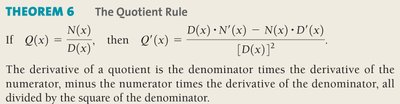 Quotient Rule Theorem and Formula