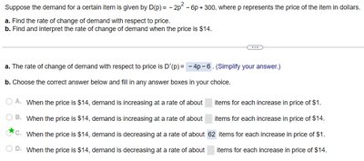 Marginal analysis for demand function