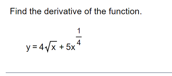 Derivative calculation for root and fractional exponent