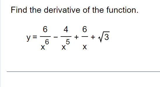 Derivative calculation for rational and constant terms