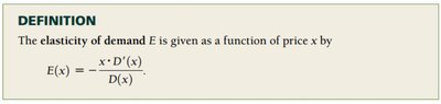 Definition of elasticity of demand