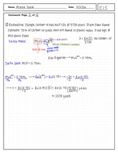 Carbon-14 dating worksheet