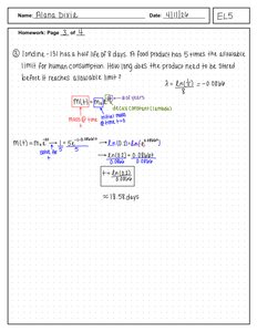 Iodine-131 decay worksheet
