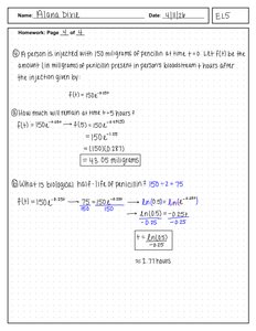 Penicillin decay worksheet