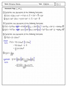 Optimization worksheet with absolute max and min problem