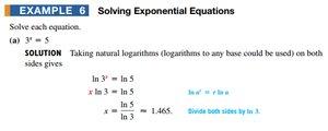 Solving exponential equations using logarithms