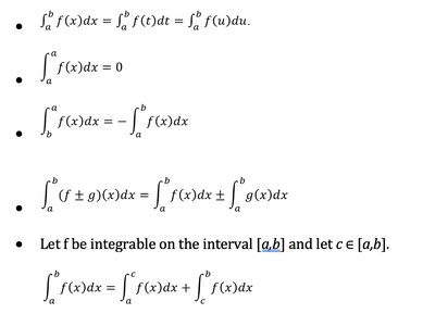 Properties of definite integrals