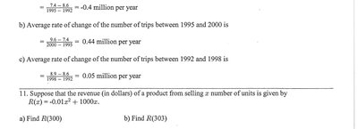Graph of trips taken annually