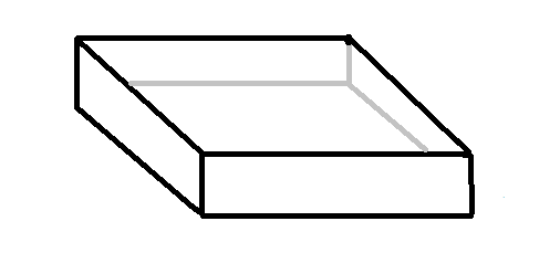Box formed by folding up the sides