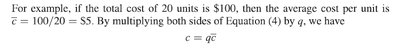 Average cost example calculation