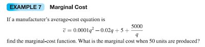 Example 7: Marginal Cost