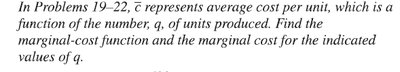 Marginal cost from average cost problems