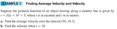 Example 1: Finding Average Velocity and Velocity