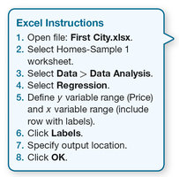 Excel instructions for running multiple regression