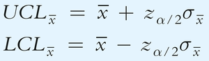 Confidence interval formula for mean, sigma known