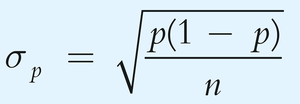 Standard error for population proportion