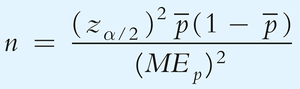 Sample size formula for proportion
