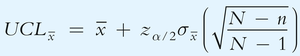 UCL for mean with finite population correction