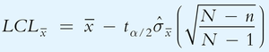 UCL for mean with finite population correction, sigma unknown