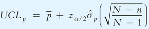 UCL for proportion with finite population correction