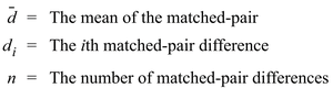 Explanation of mean of matched-pair differences