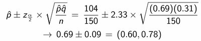 Confidence interval calculation example