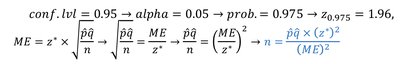 Sample size calculation formula