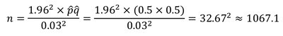 Sample size calculation example
