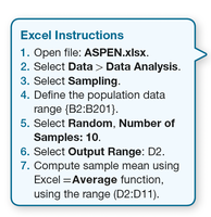 Excel instructions for sampling