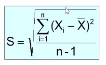 Sample standard deviation formula
