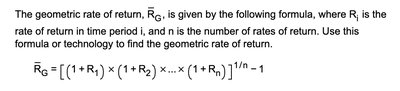 Geometric rate of return formula