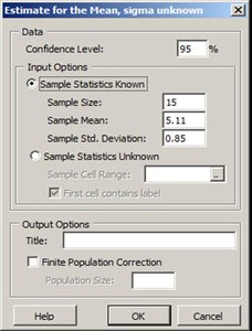 Excel calculation for confidence interval with finite population correction (sigma unknown)