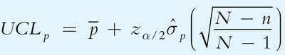 Upper confidence limit formula for proportion with finite population correction