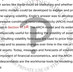 ARCH and GARCH models for volatility