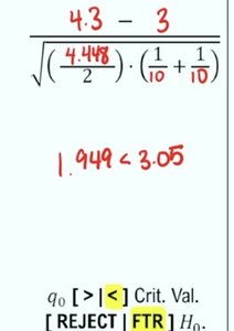Tukey-Kramer test calculation and interpretation