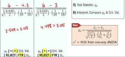 Tukey-Kramer test pairwise calculations