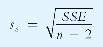 Formula for standard error of the estimate