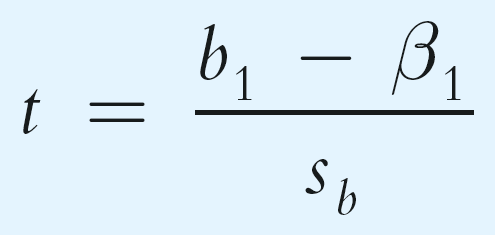 Formula for t-test statistic for regression slope