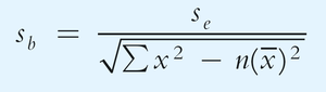 Formula for standard error of the slope