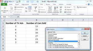 Excel regression dialog box