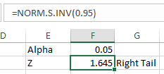 Critical Value for Right Tail Test