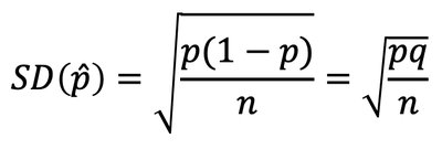 Calculation of standard deviation for sample proportion