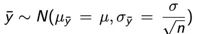 Formula for sampling distribution of the mean with large sample size