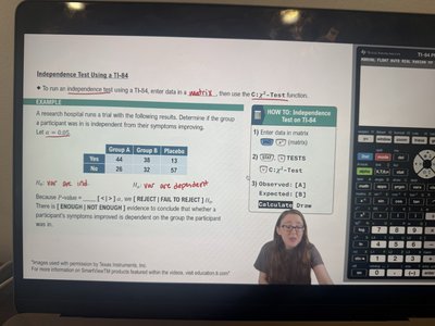 Calculator application for independence test