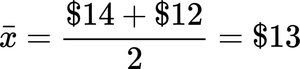 Sample mean calculation example