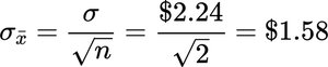 Standard error calculation example
