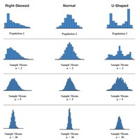 Effect of population shape and sample size on sampling distribution