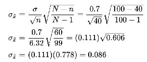 Finite population correction calculation